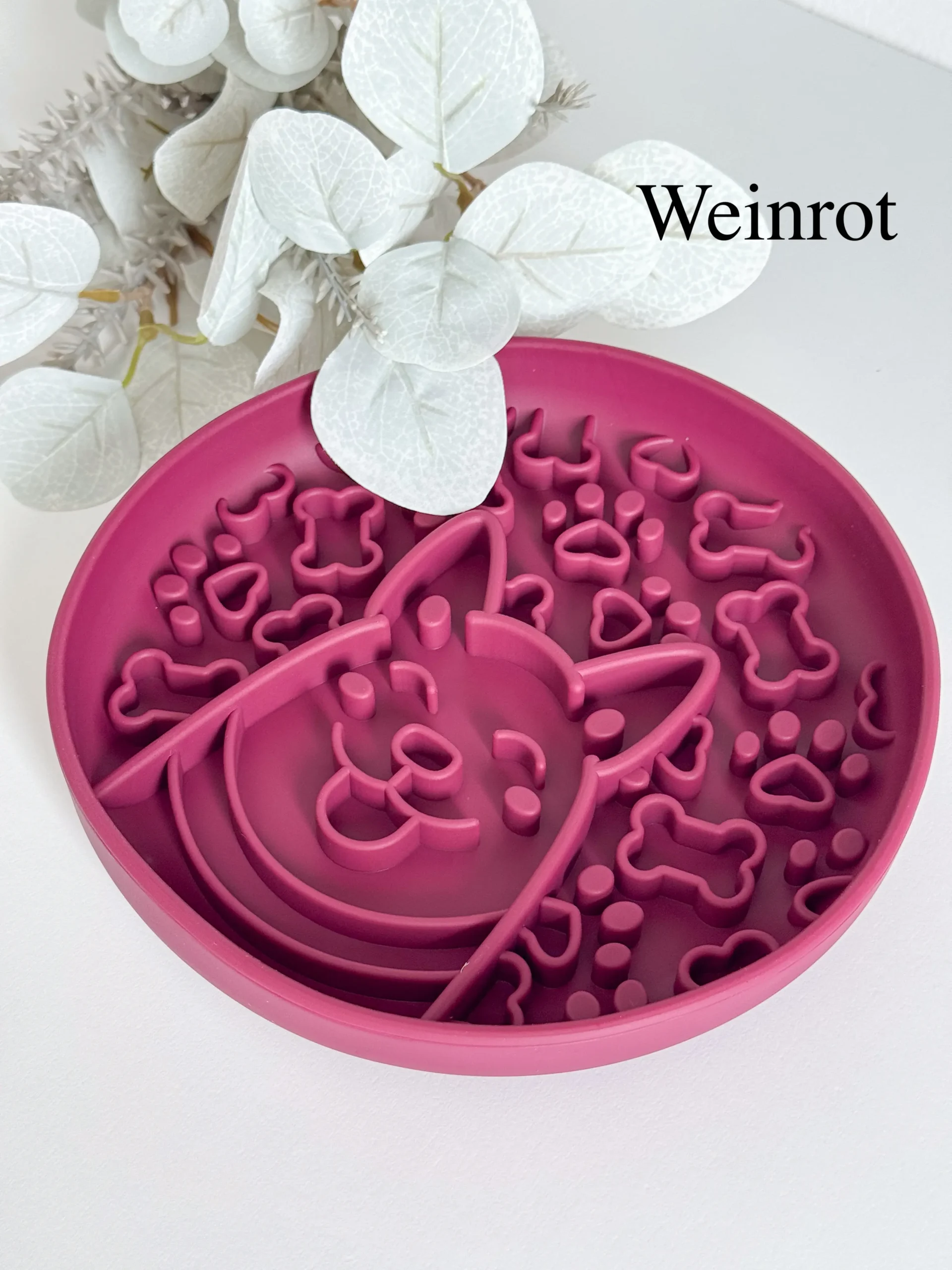 Slow Bowl Happy Dog Weinrot