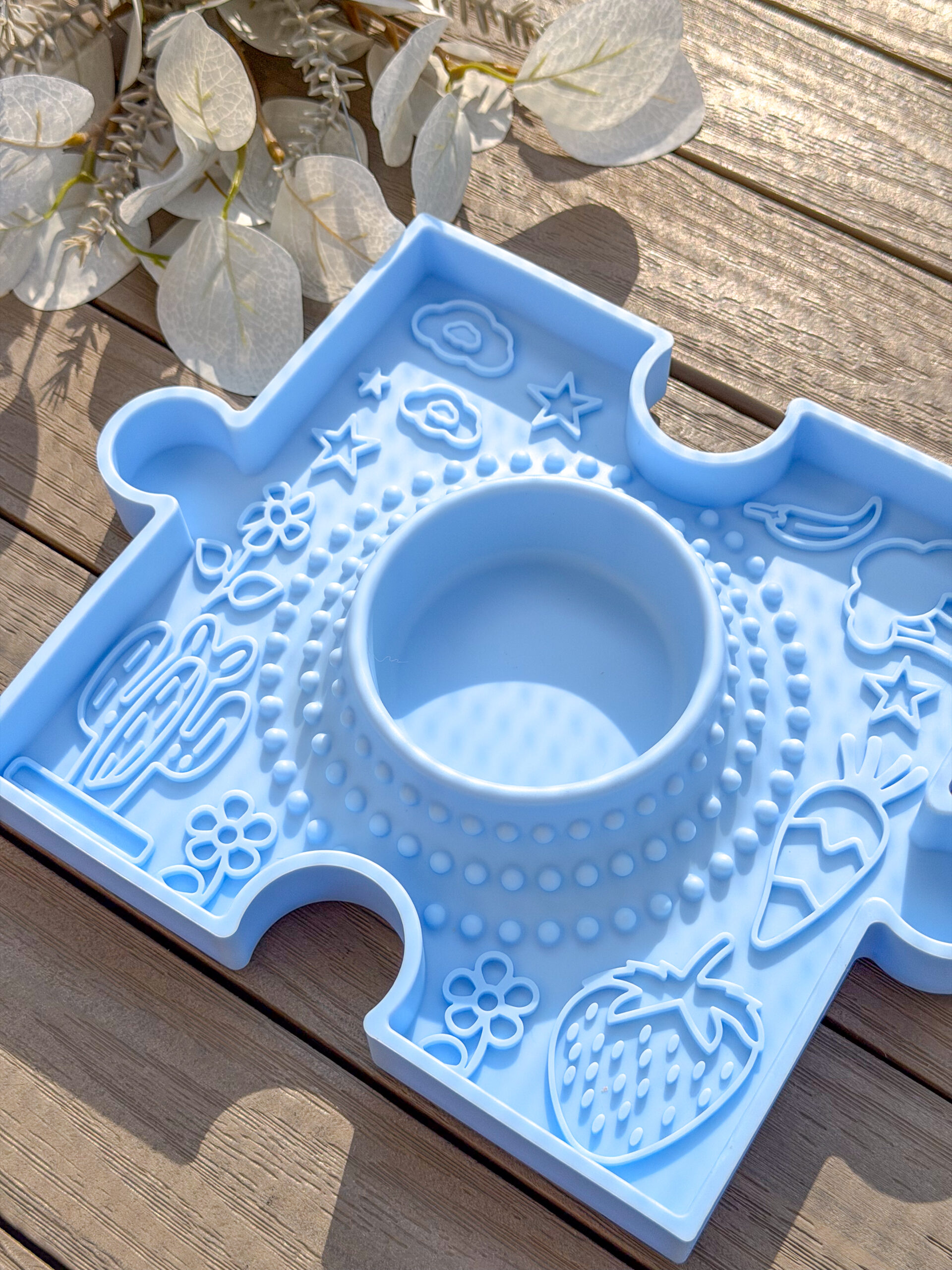 Puzzle Slow Bowl – Garden Blau